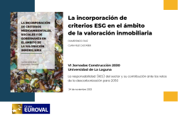 Presentación libro: “La incorporación de criterios ESG en el ámbito de la valoración inmobiliaria”